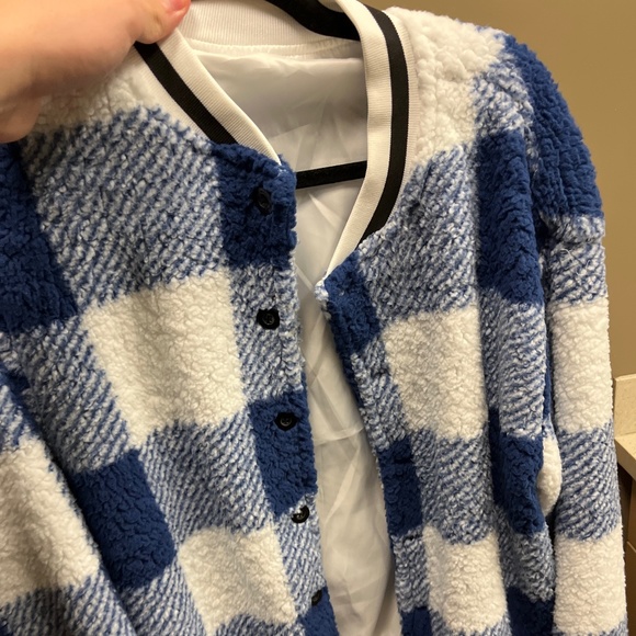 Plaid blanket jacket